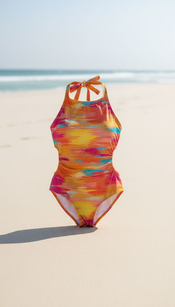 Vibrant Two-Tone Swimsuit