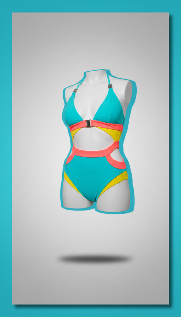 Turquoise cut-out bikini