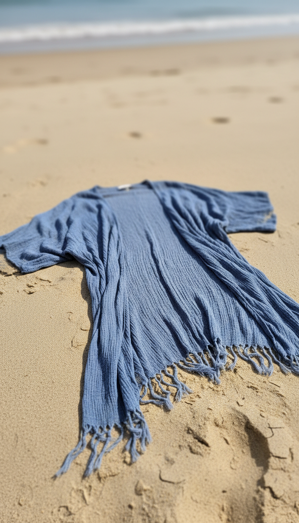 Copricostume Fluido Blu Acciaio